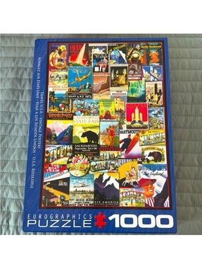 Eurographics 1000-Piece Vintage Travel Posters Jigsaw Puzzle - Blue